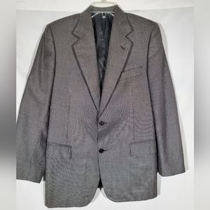 CANALI SAKS FIFTH AVENUE GRAY HOUNDSTOOTH SUIT BLAZER SIZE 50 R EUROPE 40 R USA